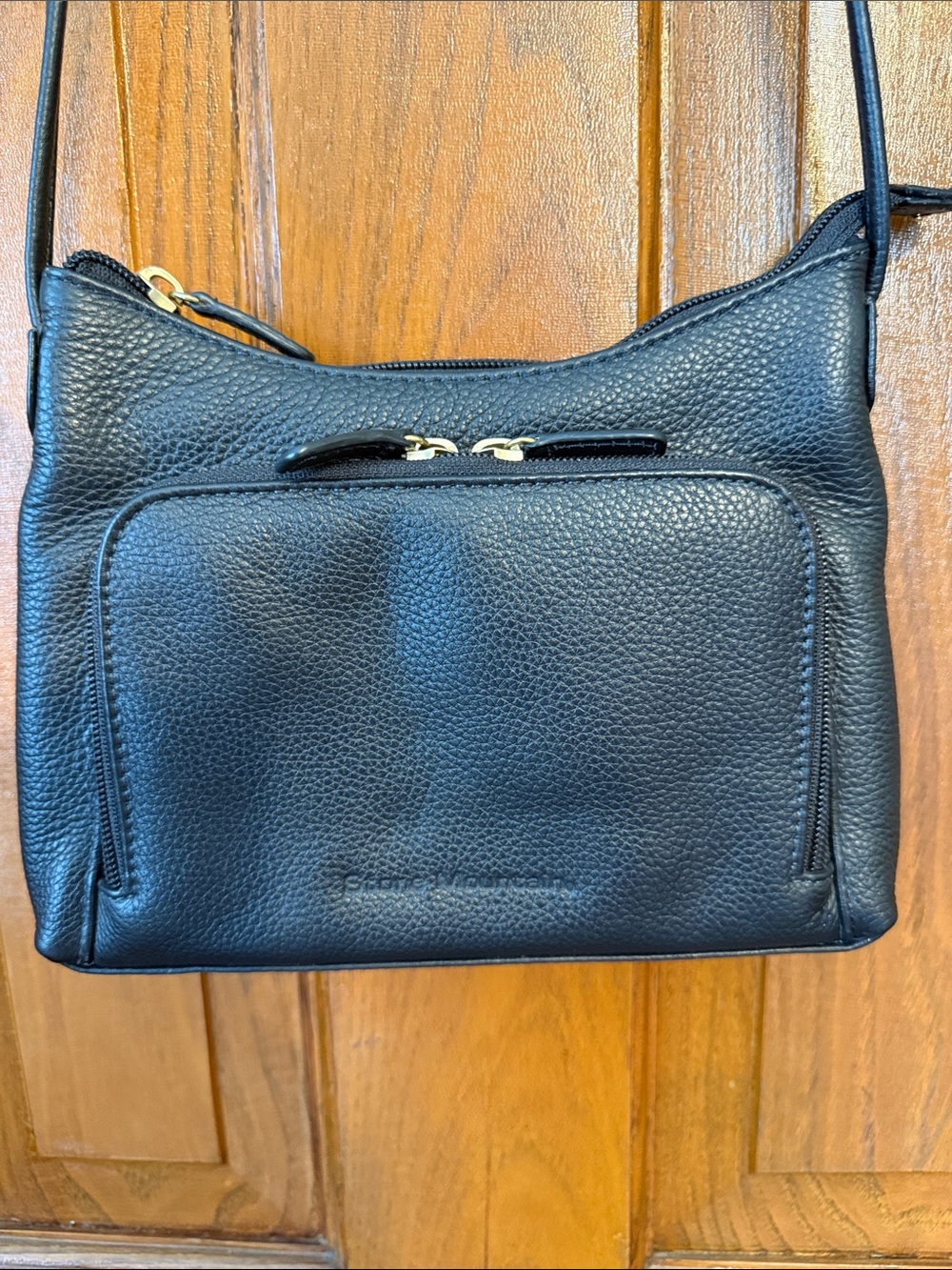 Stone Mountain Accessories Black Pebbled Leather Crossbody Bag